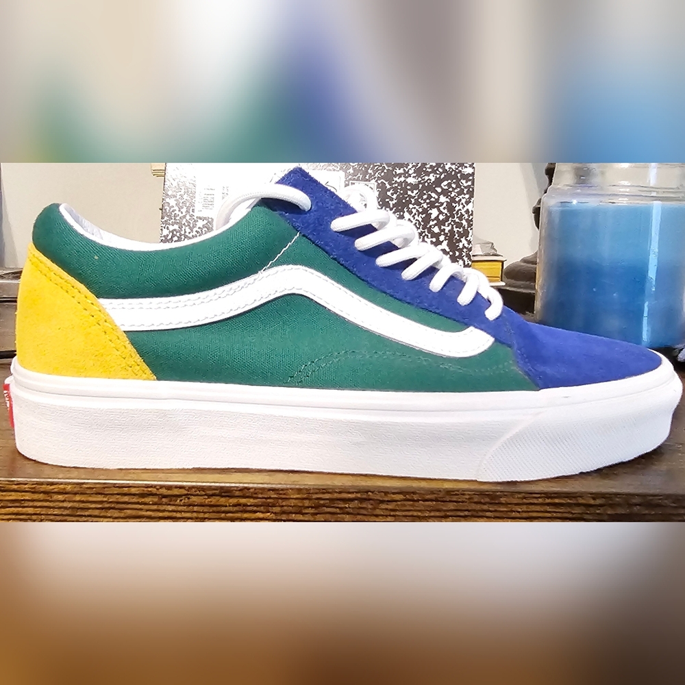 Vans Green, Blue, and Yellow Sneakers